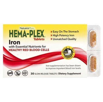 Гемаплекс залізо Hema-Plex Nature's Plus 30 таблеток з повільним вивільненням 633112629192 фото