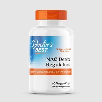 НАК, NAC Detox Regulators Регулятори детоксикації з N-ацетилцистеїном, Doctor's Best, 60 капсул 378782719022 фото
