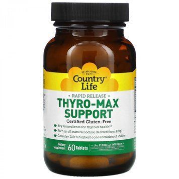 Тиромакс Country Life Thyro-Max Support Тіромакс підтримка щитовидної залози 60 капсул 716067599311 фото