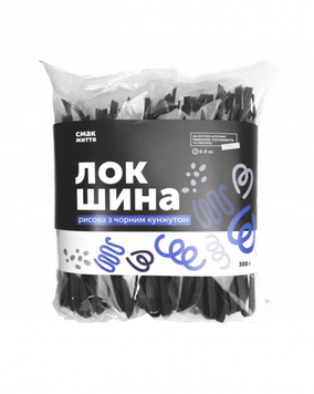 Локшина рисова з чорним кунжутом Смак Життя 300 гр 756534475532 фото